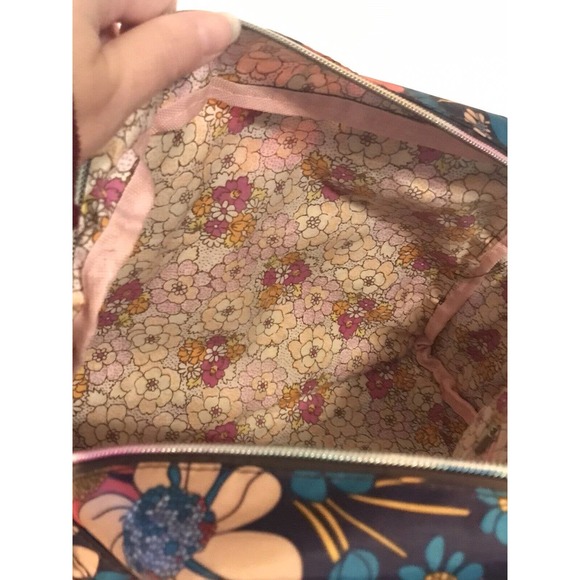 Likekid Crossbody Purse Bag Navy Pink Blue Floral Daisy Medium Sized - Picture 8 of 10